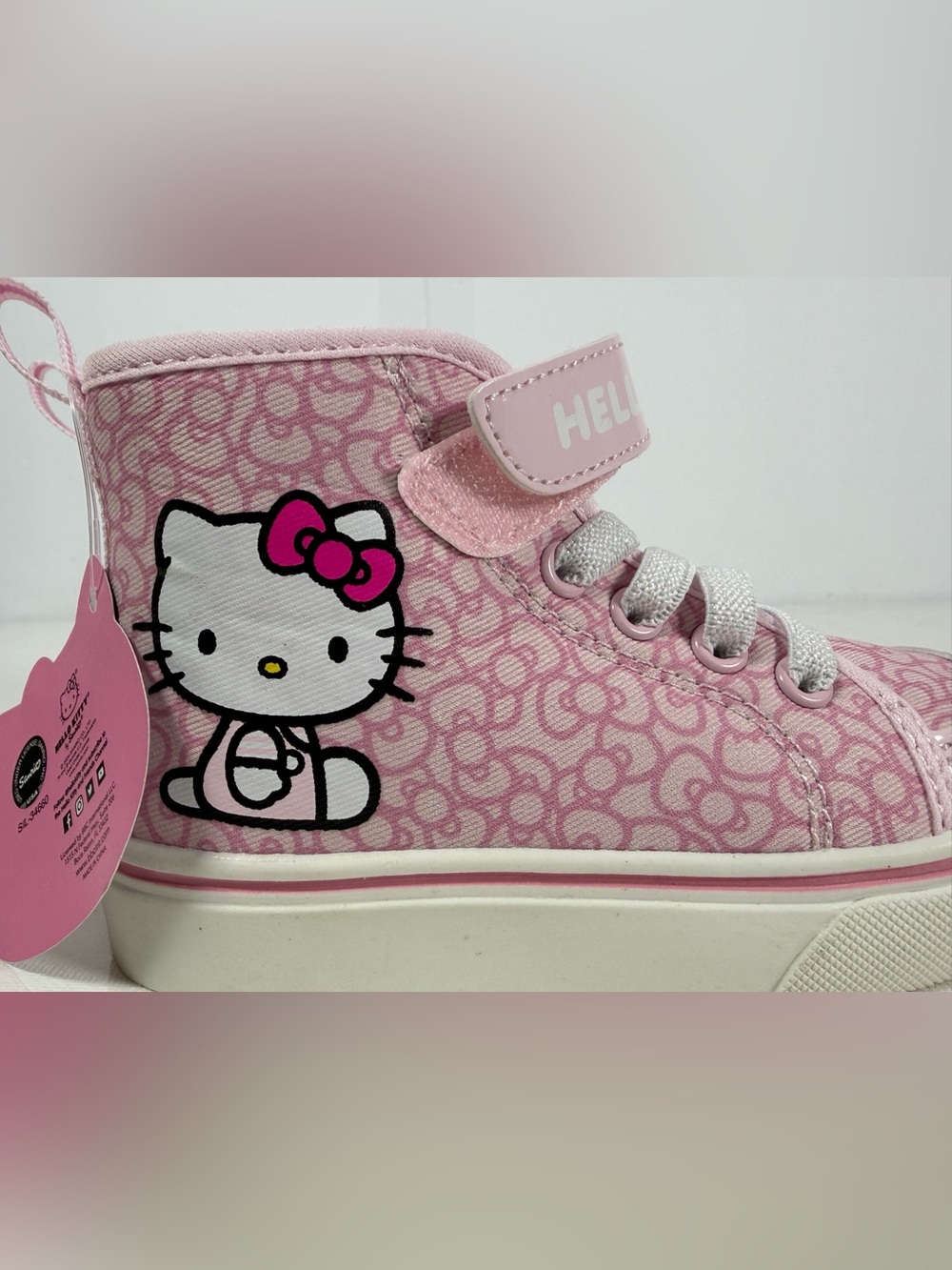 Sanrio Hello Kitty Pink High Top Sneakers Girls Toddler Size 8 - Picture 12 of 13